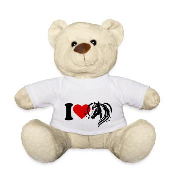 I love horses - Teddy Bear - white - Front