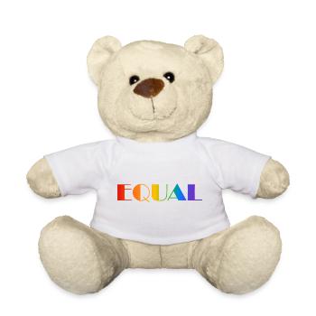 GLEICHER REGENBOGENTEXT - Teddy - Weiß - Vorne