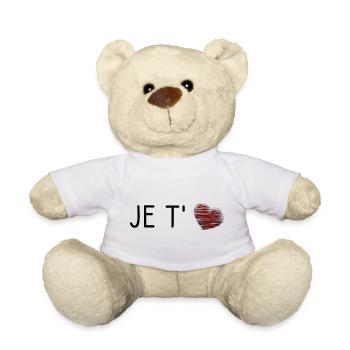 HEART. NOEL. CHRISTMAS. HEARTS. HEART. FATHER's DAY - Teddy Bear - white - Front