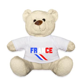 drapeau france cadeau, cadeau france drapeau - Nounours - blanc - Devant