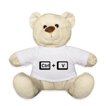 CTRL + V / Kinder Geschenk zu Vatertag / Muttertag - Teddy - Weiß - Vorne