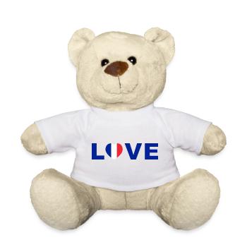 Love France Heart Design - Nounours - blanc - Devant