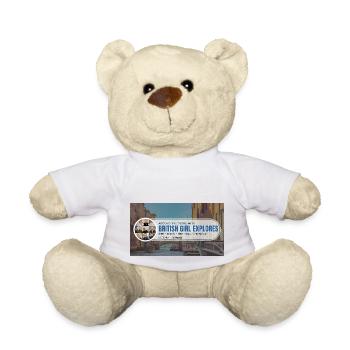 Tour du monde avec British Girl explore - Nounours - blanc - Devant