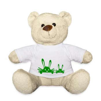 2 Hasen Familie Kind Vater Zwei Kleinkind Mutter - Teddy - Weiß - Vorne