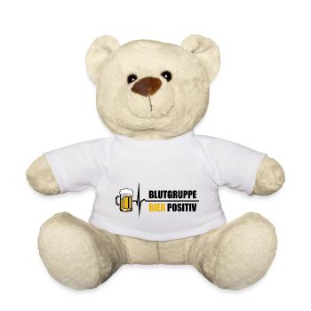 Blutgruppe Bier Positiv - da steigt dein Puls - Teddy - Weiß - Vorne