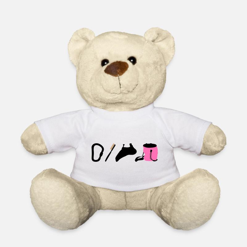 Kletterlogo Boulderemblem Kletterschuhe Bürste - Teddy - Weiß