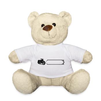 Motorcycle - Last name, first name - Teddy Bear - white - Front