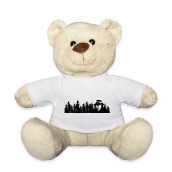 Waldlandschaft Silhouetten Design - Teddy - Weiß - Vorne