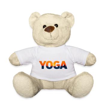 Yoga at dusk silhouette - Teddy Bear - white - Front