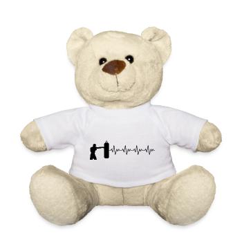 Boxer Boxerin Boxsack Boxen EKG Herzschlag - Teddy - Weiß - Vorne
