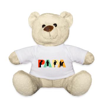 Papa Polizeibeamter Polizei-Silhouette - Teddy - Weiß - Vorne