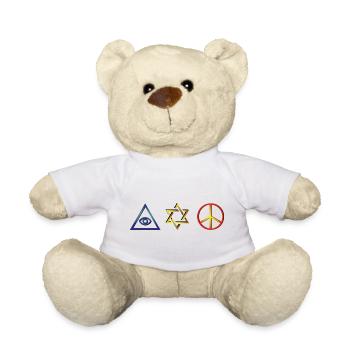 Symboles de foi et de paix - Conception mystique - Nounours - blanc - Devant