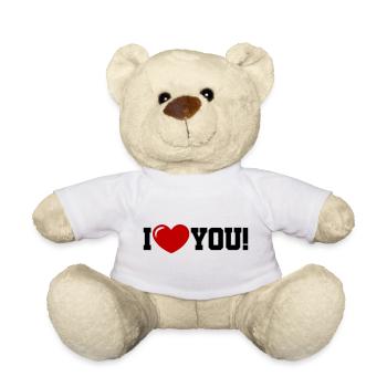 I love you - Ich Liebe Dich - Teddy Bear - white - Front