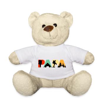 Papa Camping Randonnée Retro Vintage Silhouette - Nounours - blanc - Devant