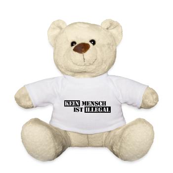 No One Is Illegal - Migration - Illegality - Teddy Bear - white - Front