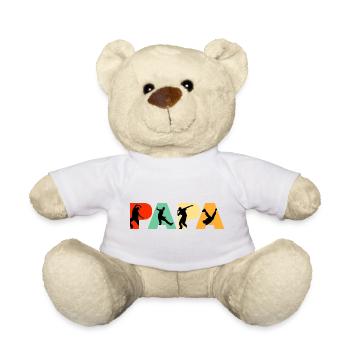 Papa Dancer Retro Street Dance Silhouette - Teddy Bear - white - Front