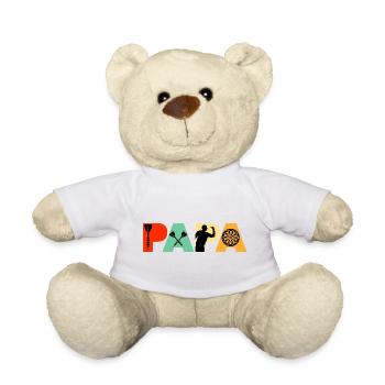Typographie rétro vintage de coucher de soleil Papa Dart Master - Nounours - blanc - Devant