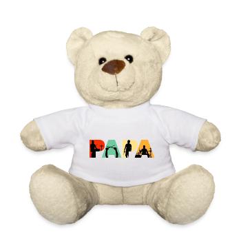 Retro Papa Schlagzeuger Vintage Schlagzeug-T-Shirt - Teddy - Weiß - Vorne