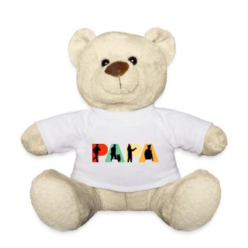 Papa Streifenpolizist Vintage-Polizeisilhouette - Teddy - Weiß - Vorne