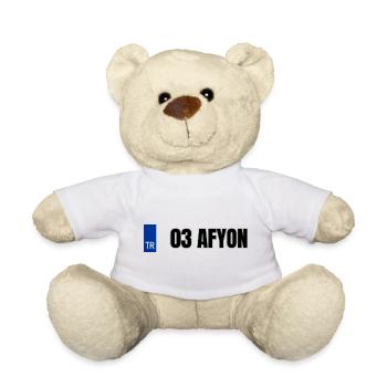 03 Afyon Kennzeichen | Türkisches Kennzeichen - Teddy - Weiß - Vorne