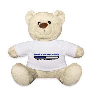 muscles en cours veuillez patienter, sport - Nounours - blanc - Devant