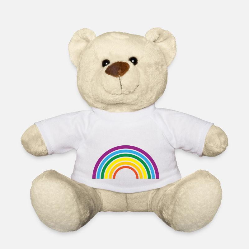 Regenbogen - Teddy - Weiß
