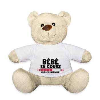Bébé en cours,grossesse,famille - Nounours - blanc - Devant