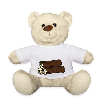 forest woods woodland wald tree baumstamm170 - Teddy - Weiß - Vorne