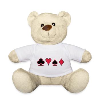 Poker Deck Dealer Trumpf Spielkarten Skat Canasta - Teddy - Weiß - Vorne