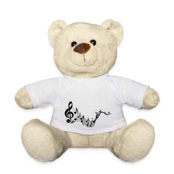 Musik Noten Fluss Geschenk Idee Musiker - Teddy - Weiß - Vorne