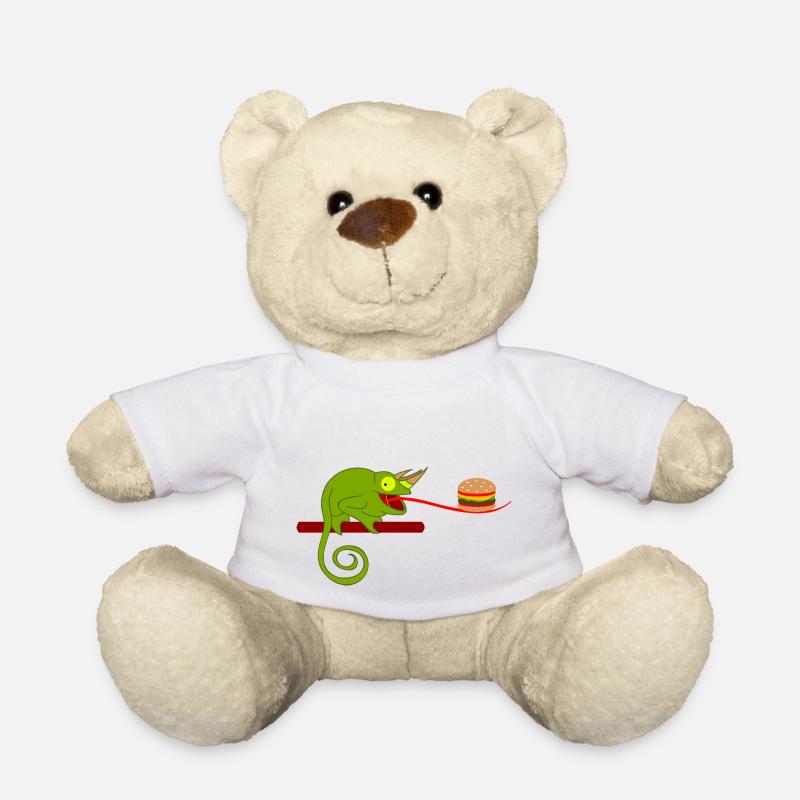 Chamäleon mit Burger - Teddy - Weiß