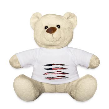 USA Flagge aufgerissen - Teddy - Weiß - Vorne
