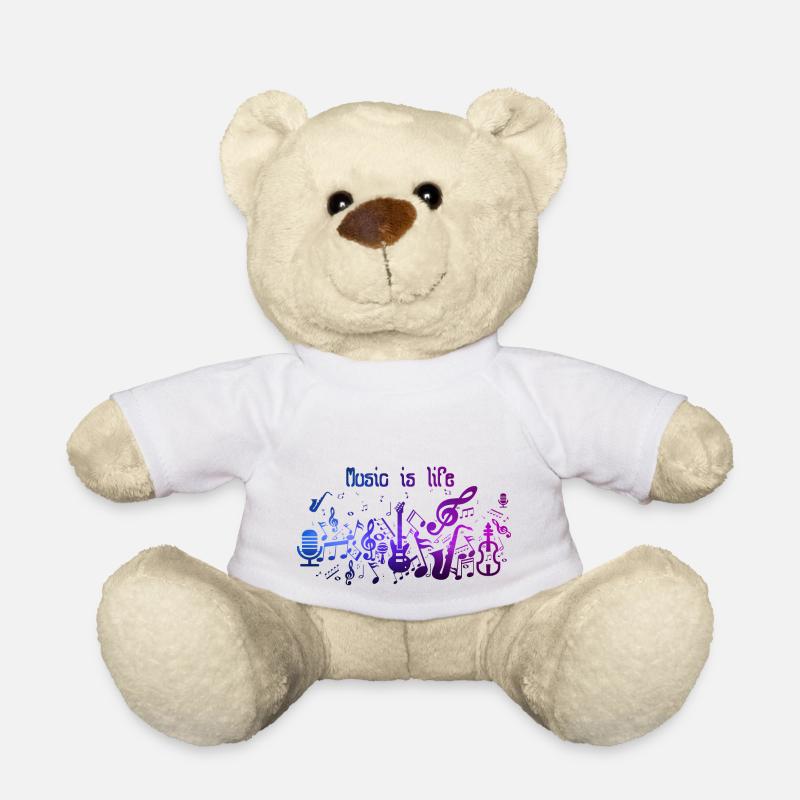 music is life - Teddy Bear - white