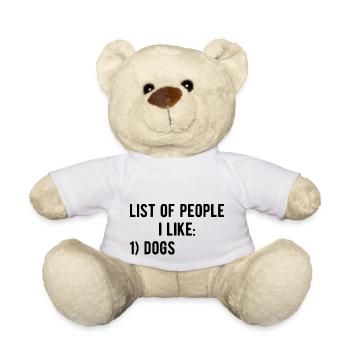 Liste des personnes que j’aime : Chiens - Nounours - blanc - Devant