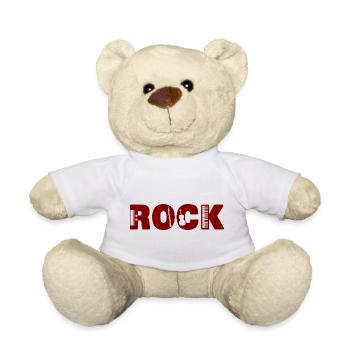 Lettering ROCK - Teddy Bear - white - Front
