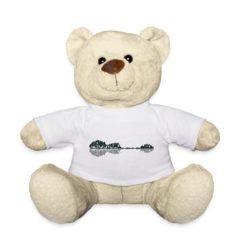 Gitarre Wald Bäume Natur See Spiegelung - Teddy - Weiß - Vorne