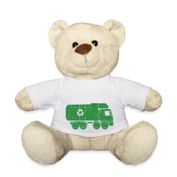 Garbage Truck Love Garbage Collection Recycling I Gift - Teddy Bear - white - Front