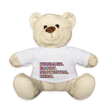 Husband Daddy Protector Hero - Teddy Bear - white - Front