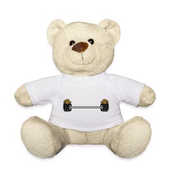Gewichtheben Pommes Frites Bodybuilder - Teddy - Weiß - Vorne