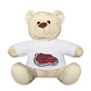 Steak juicy bloody Grill Master - Teddy Bear - white - Front