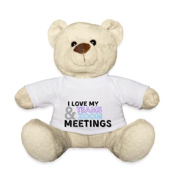 Zoom Teams-Besprechung - Teddy - Weiß - Vorne