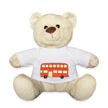 Roter Bus - Teddy - Weiß - Vorne