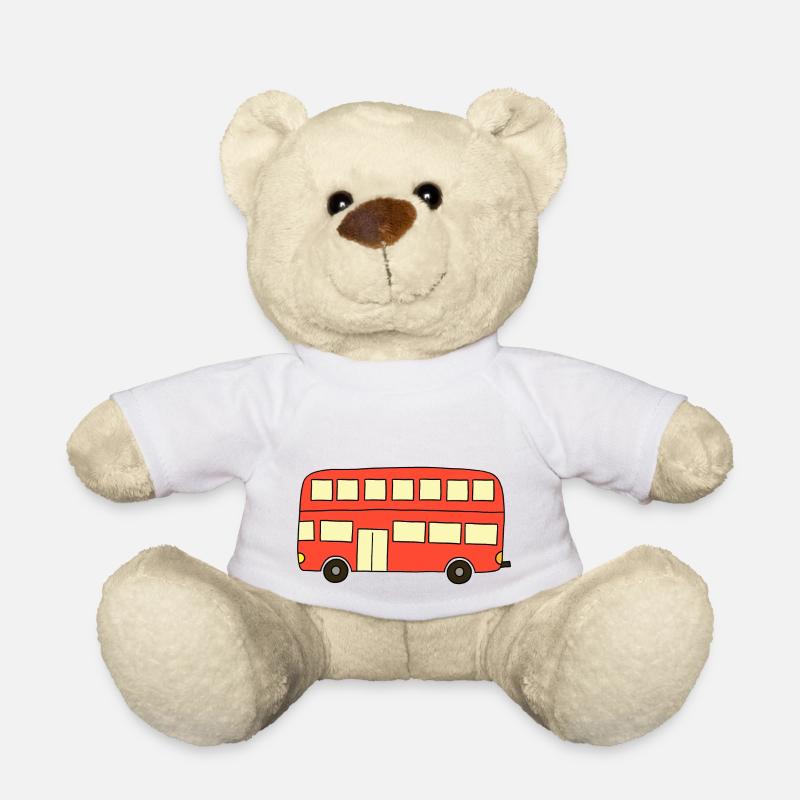 Bus rouge - Nounours - blanc