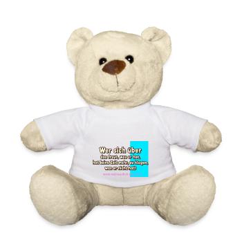 Wer sich über das freut, was er hat - Spruch - Teddy - Weiß - Vorne