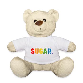 Rainbow shirt SUGAR, LGBT lgbtqi queer - Teddy Bear - white - Front