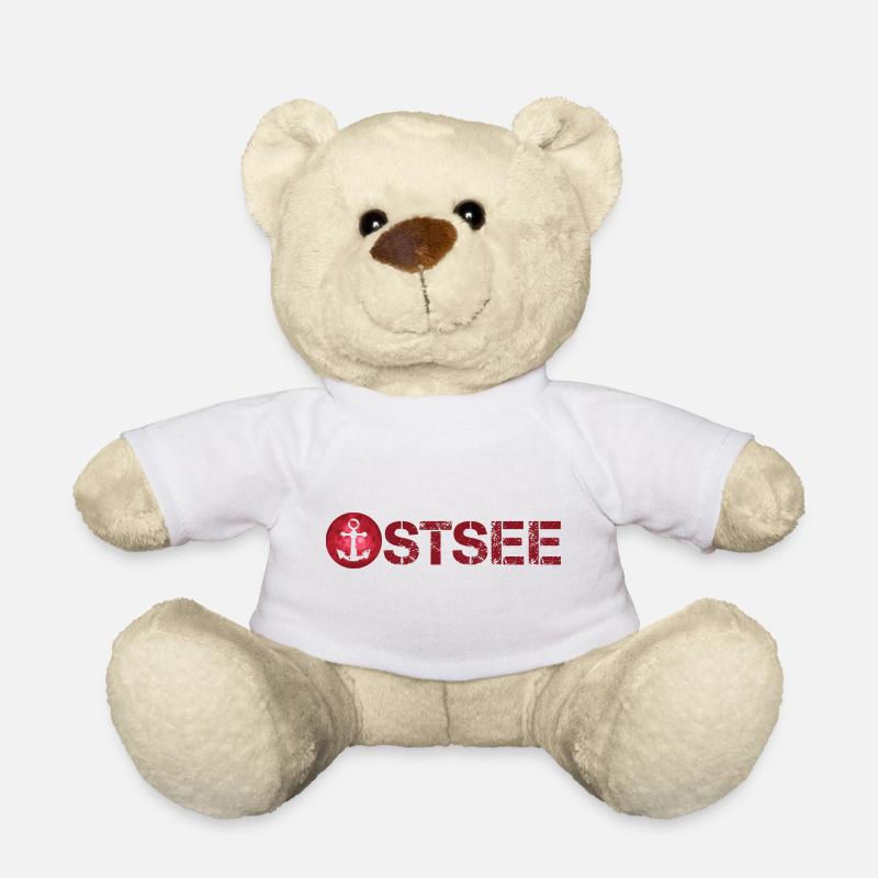 Ostsee Mond rot See Anker Illustration Sonne Meer - Teddy - Weiß