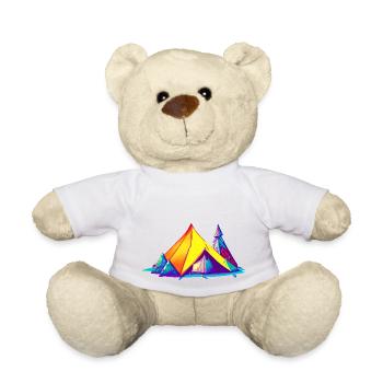 Camping Caravane Cadeau Camping-car Camp Tentes - Nounours - blanc - Devant
