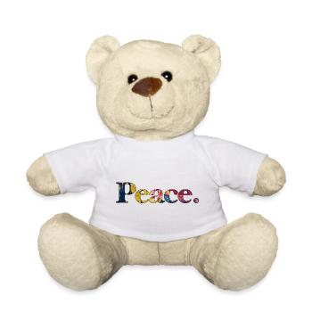 Frieden Peace - Teddy Bear - white - Front