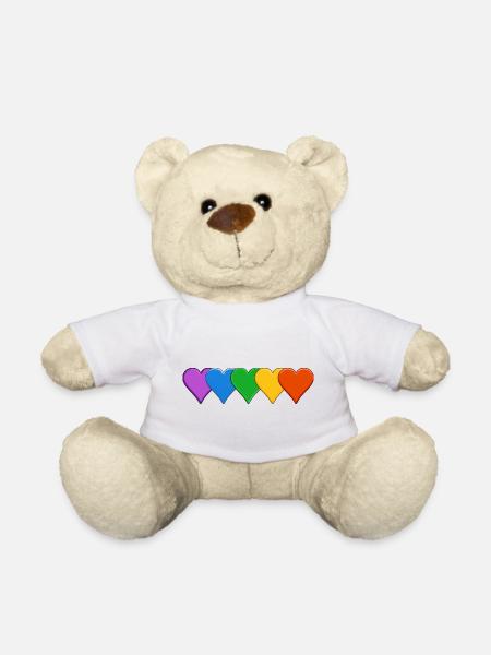 Rainbow Hearts Pride - Teddy - Weiß