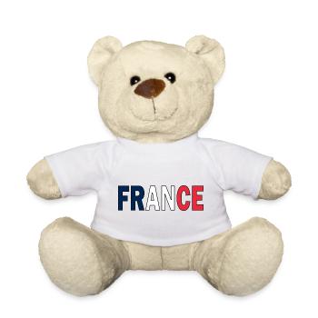La France aux couleurs nationales - Nounours - blanc - Devant